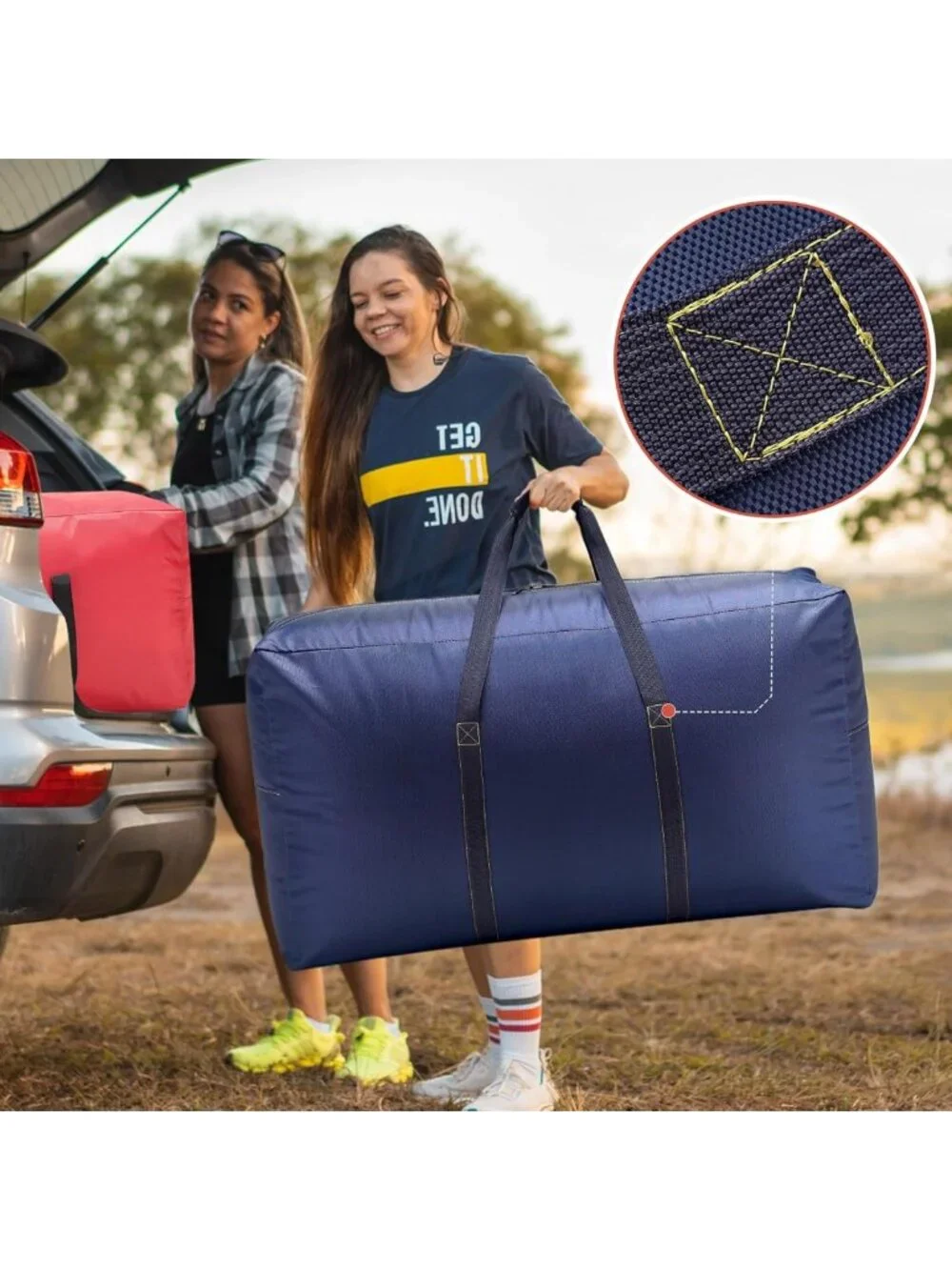 Extra Large Waterproof Travel Duffel Bag with Strong Handles & Durable Zippers